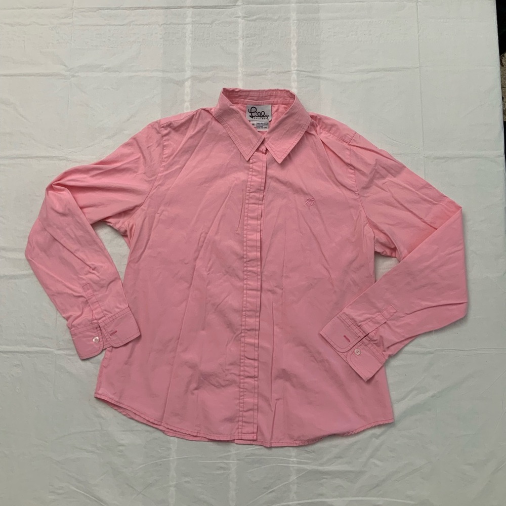 LILLY PULITZER Pink LS Dress Shirt, 12